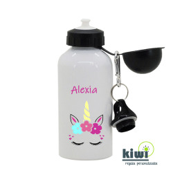 BOTELLA UNICORNIO FLORES