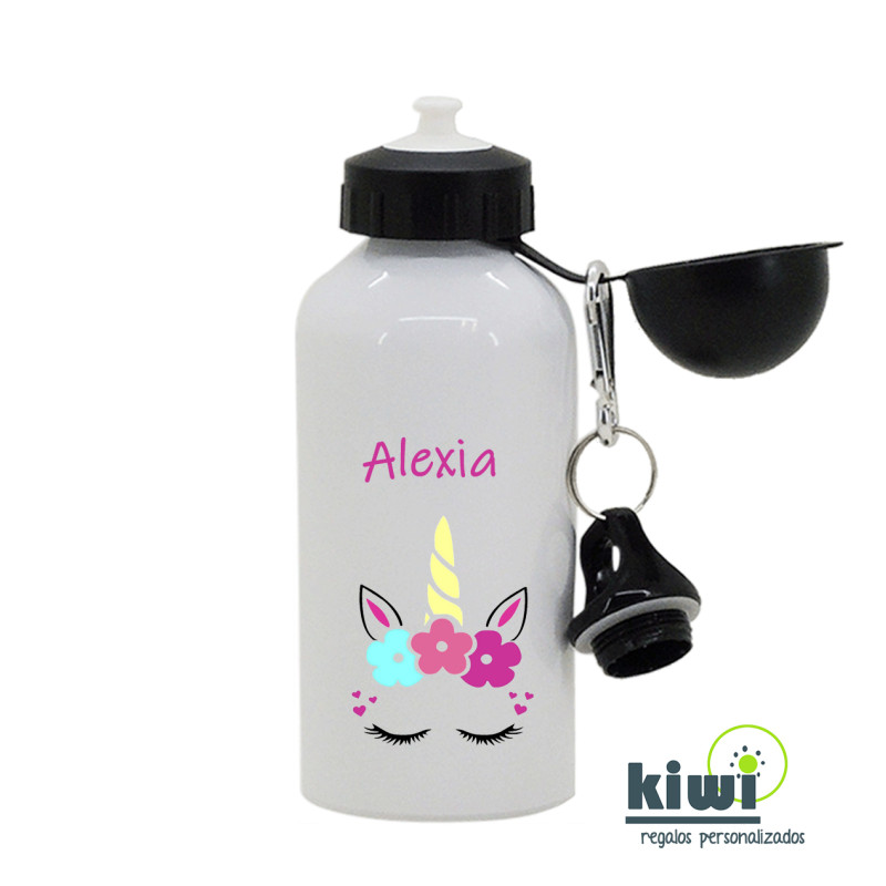 BOTELLA UNICORNIO FLORES