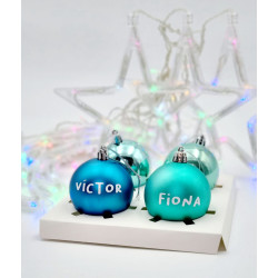 PACK 4 BOLAS DE NAVIDAD PERSONALIZADAS NOMBRE