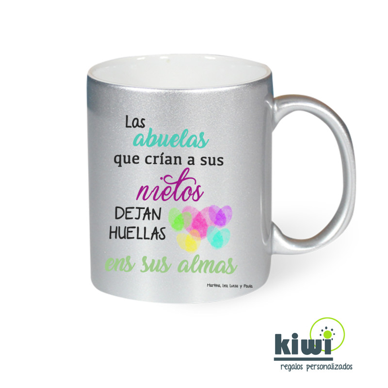 TAZA PLATEADA HUELLAS