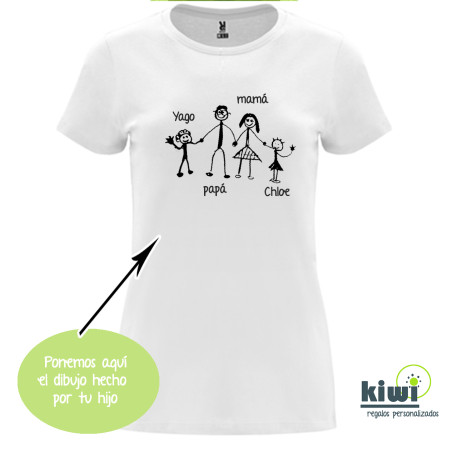 CAMISETA ENTALLADA DIBUJO A UN COLOR