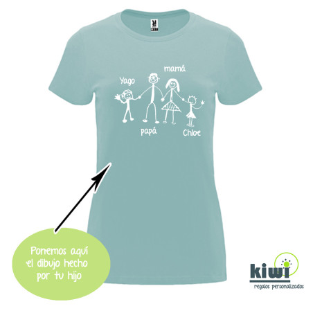 CAMISETA ENTALLADA DIBUJO A UN COLOR