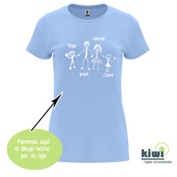 CAMISETA ENTALLADA DIBUJO A UN COLOR