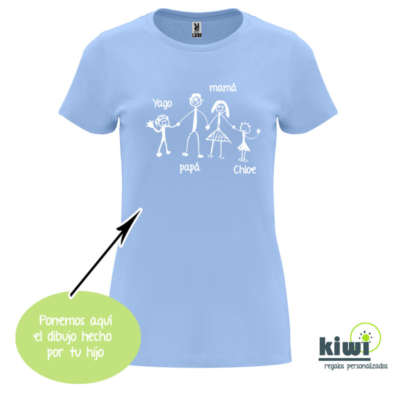 CAMISETA ENTALLADA DIBUJO A UN COLOR