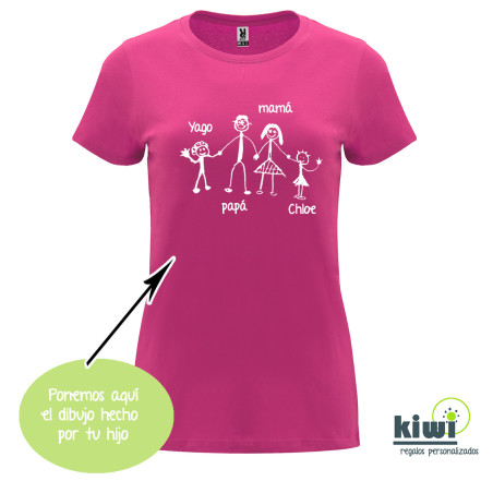 CAMISETA ENTALLADA DIBUJO A UN COLOR