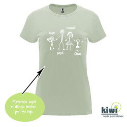CAMISETA ENTALLADA DIBUJO A UN COLOR