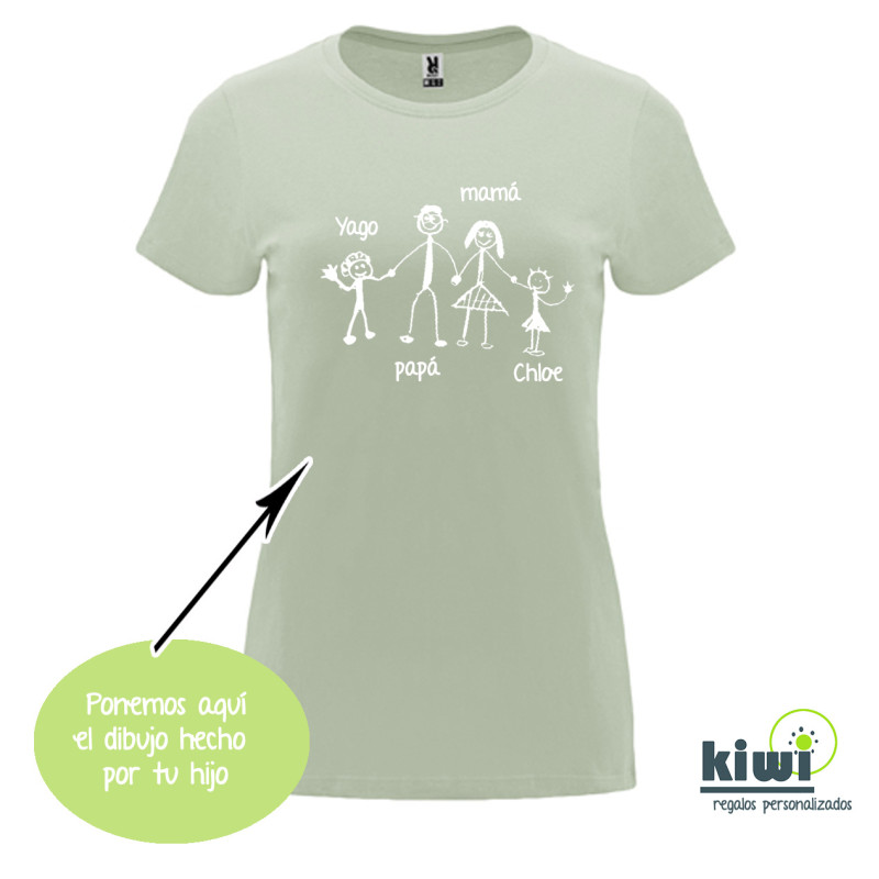 CAMISETA ENTALLADA DIBUJO A UN COLOR