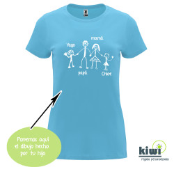 CAMISETA ENTALLADA DIBUJO A UN COLOR
