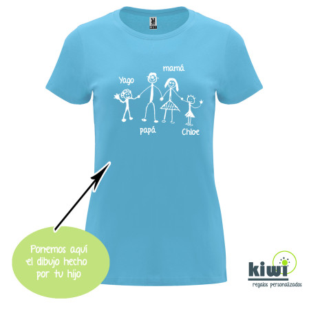 CAMISETA ENTALLADA DIBUJO A UN COLOR