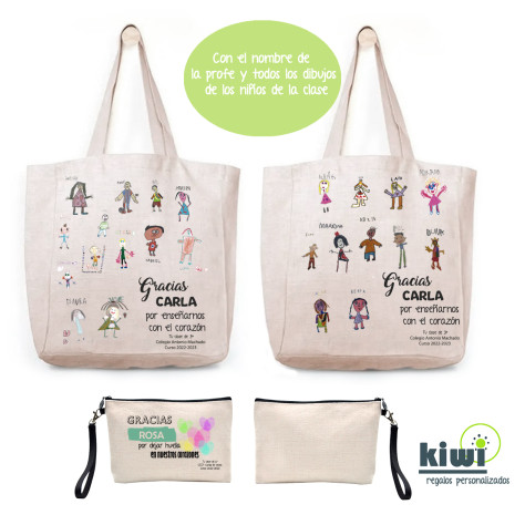 PACK BOLSA DE PLAYA Y NECESER DIBUJOS